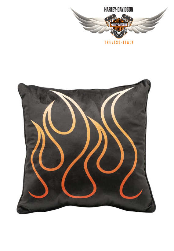 CUSCINO HARLEY-DAVIDSON CON LE FIAMME