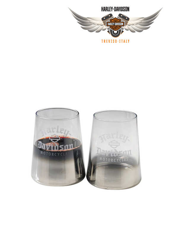 SET HARLEY-DAVIDSON BICCHIERI VINO SILVER OMBRE